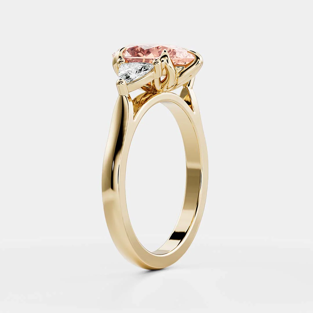 The Maelle Ring - 2.01ct Petal Prong Pear and Trillion Trilogy - Image 6