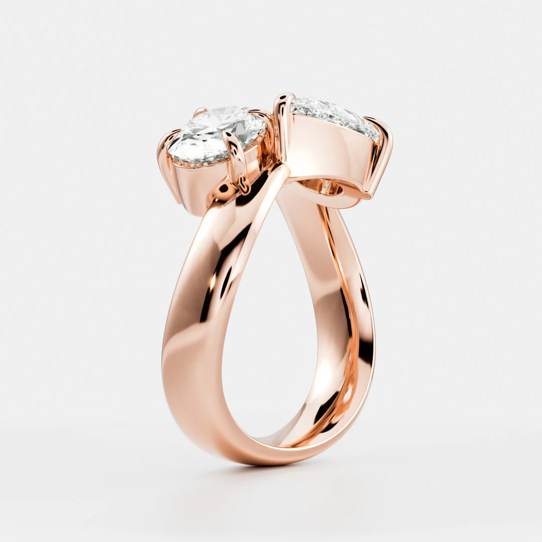 The Maëlys Ring - Oval and Pear Contoured Toi et Moi - Image 13