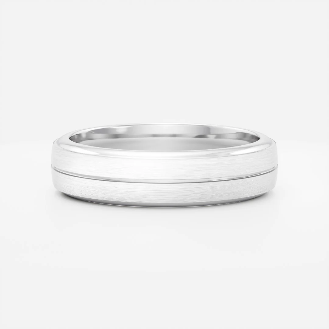 The Nikos Ring - Singular Grooved Brushed Men's Ceremonial Band - Image 3