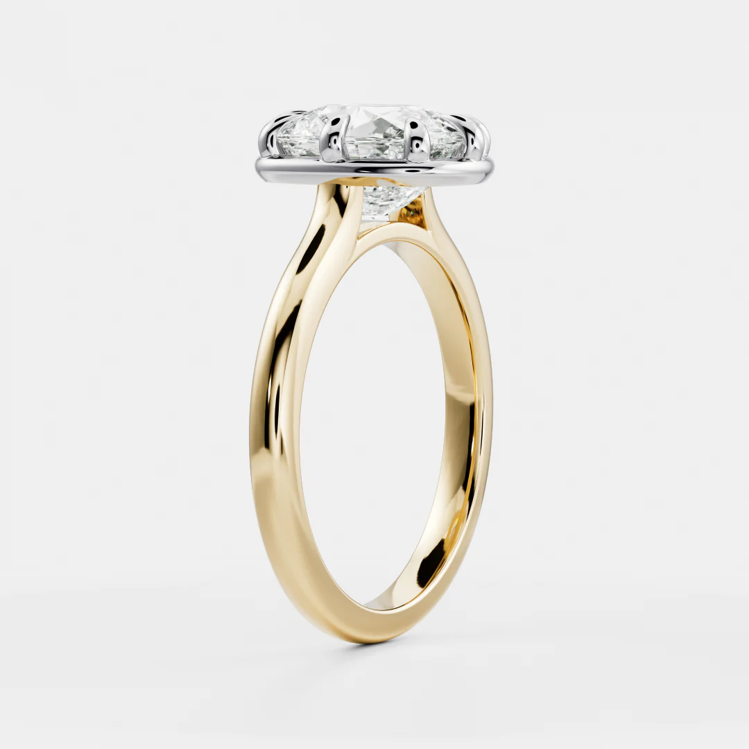 The Ophelia Ring - Elongated Cushion Cathedral Georgian Solitaire - Image 25