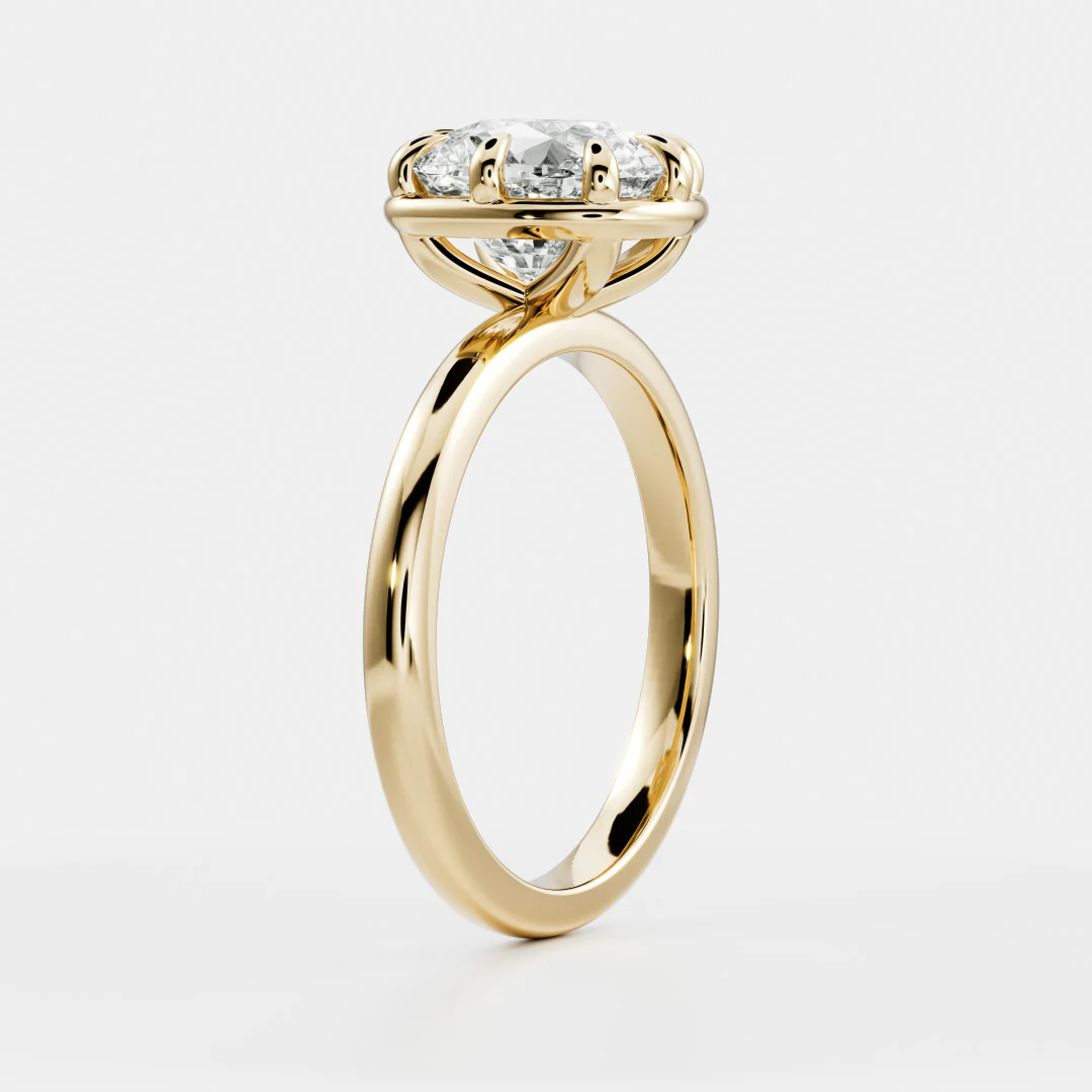 The Ophelia Ring - Elongated Cushion Georgian Solitaire - Image 10