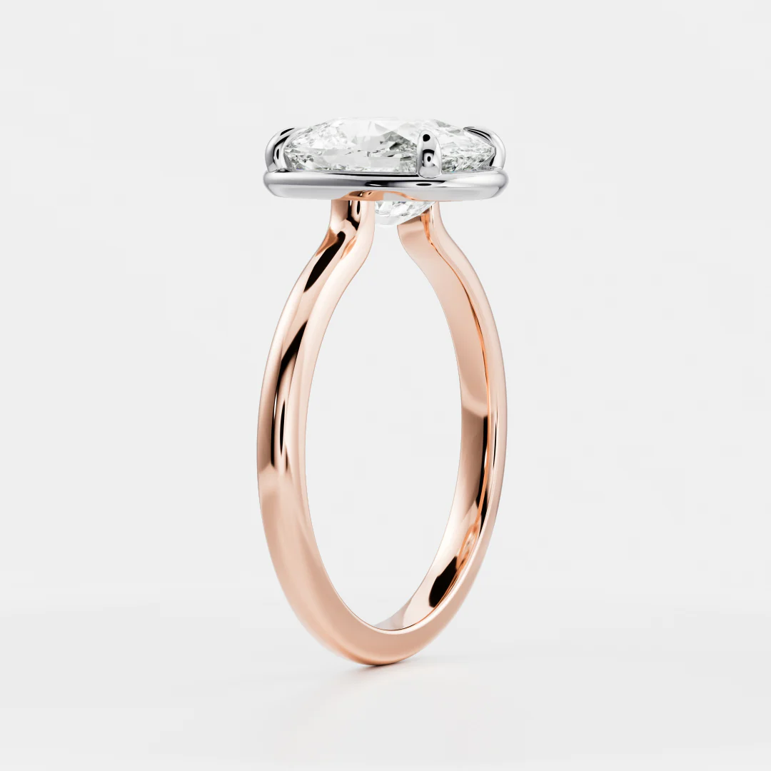 The Ophelia Ring - Elongated Cushion Georgian Solitaire - Image 29