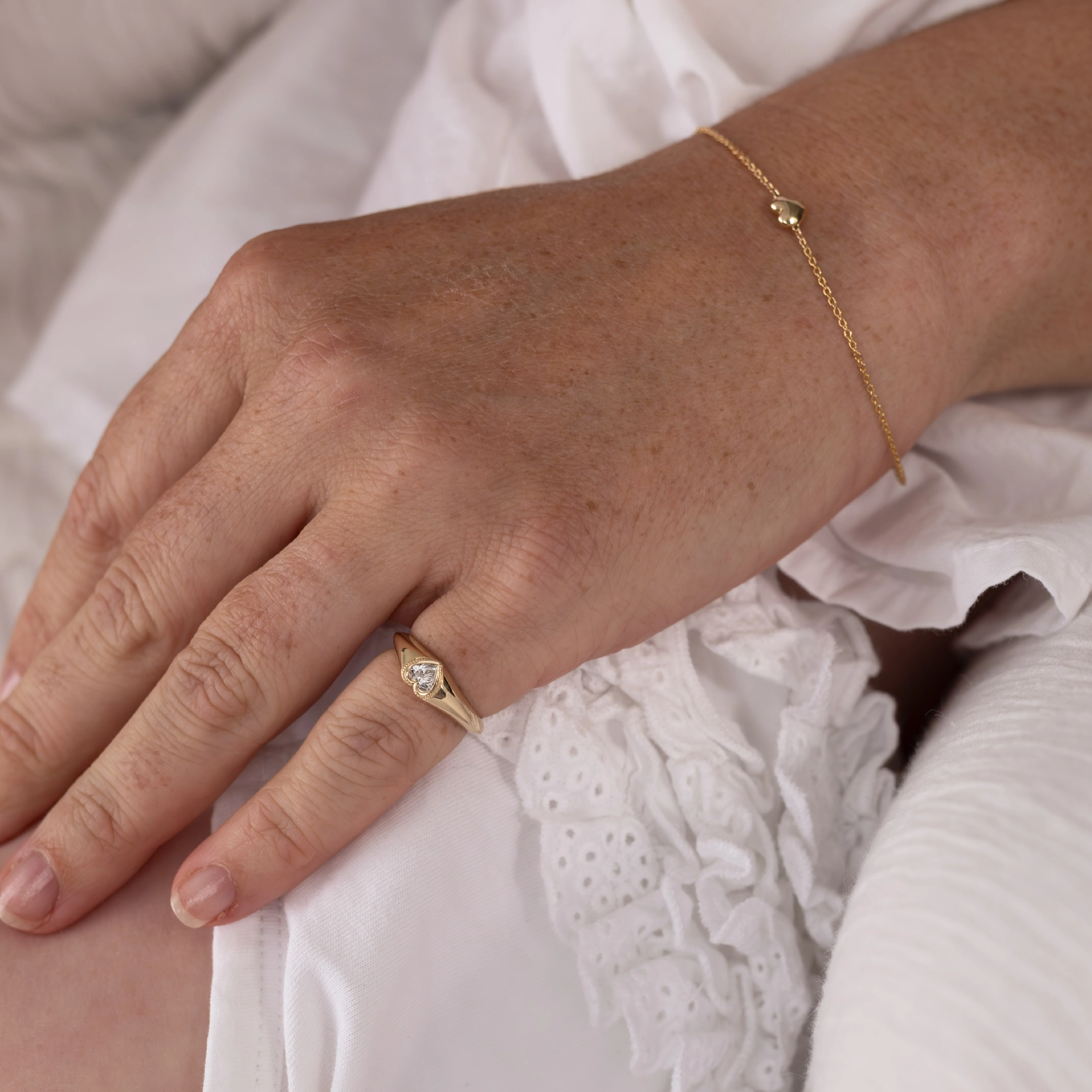 The Signature Heart Milgrain Signet Ring - Image 5