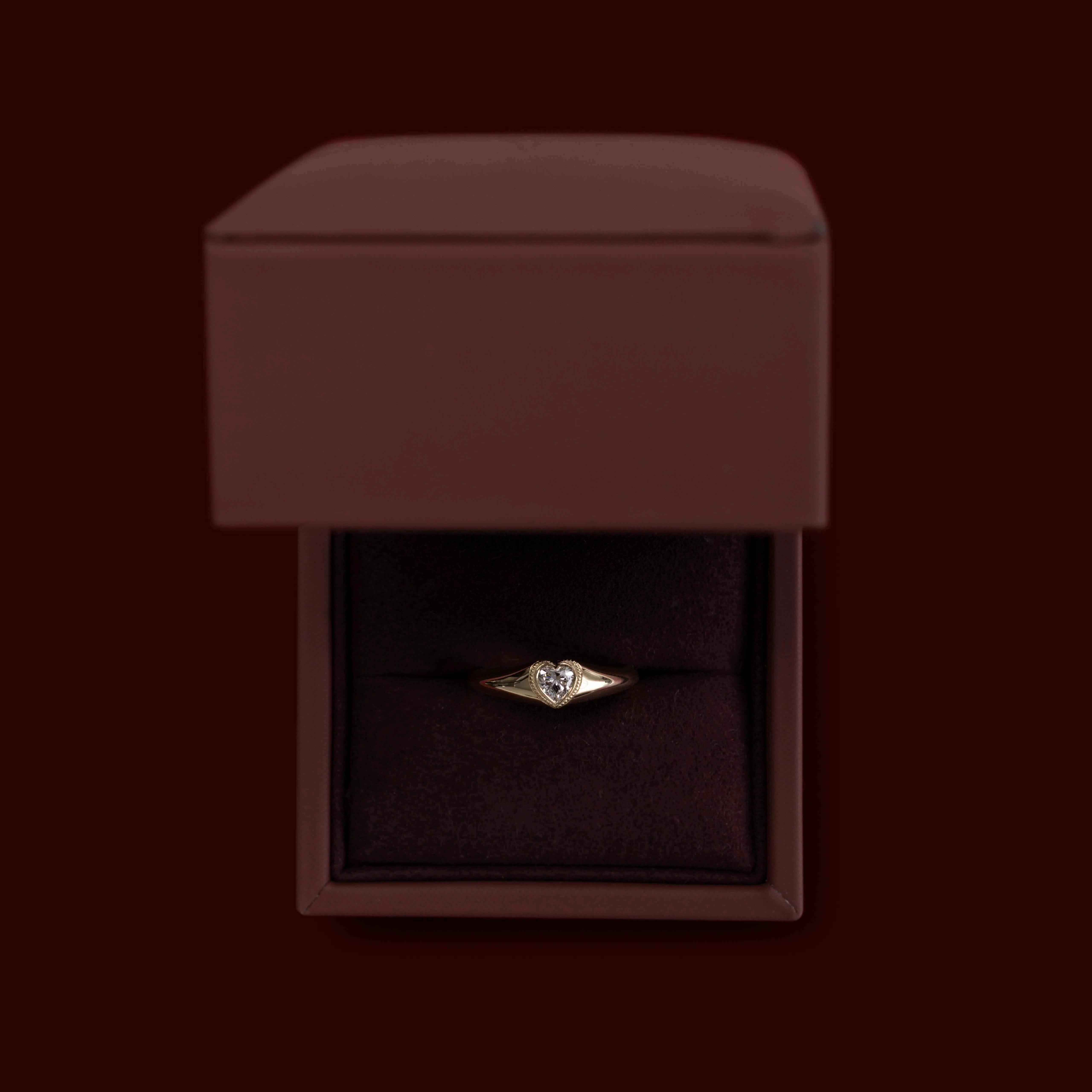 The Signature Heart Milgrain Signet Ring - Image 4