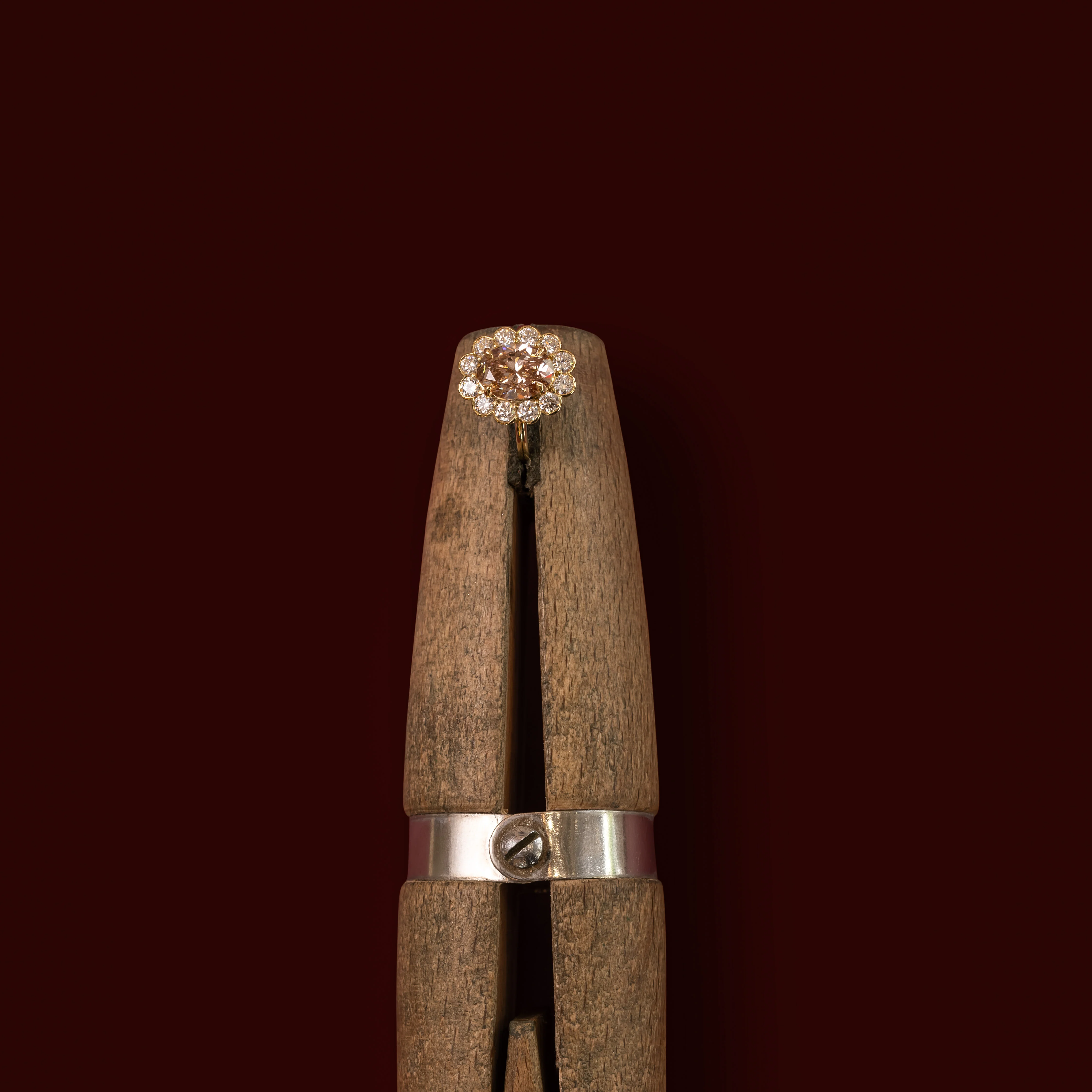 The Solara Ring - 3.00ct Oval Solitaire with Round Bezel Halo - Image 6