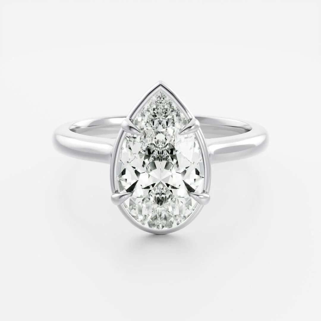 The Sophia Ring - Pear Cathedral Georgian Solitaire - Image 4
