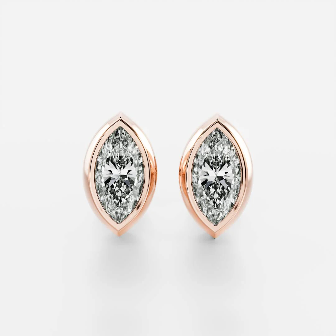 The Vera Earrings - Marquise Bezel Studs - Image 3