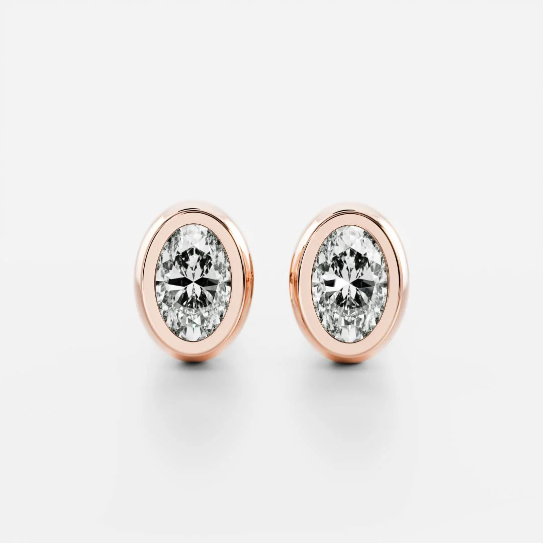 The Vera Earrings - Oval Bezel Studs - Image 3