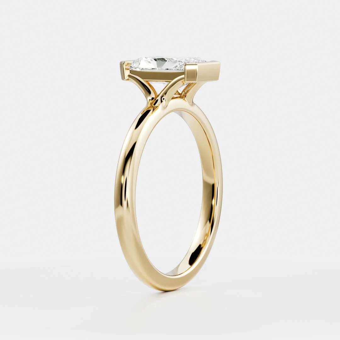 The Vienna Ring - Radiant Half Bezel Solitaire - Image 9
